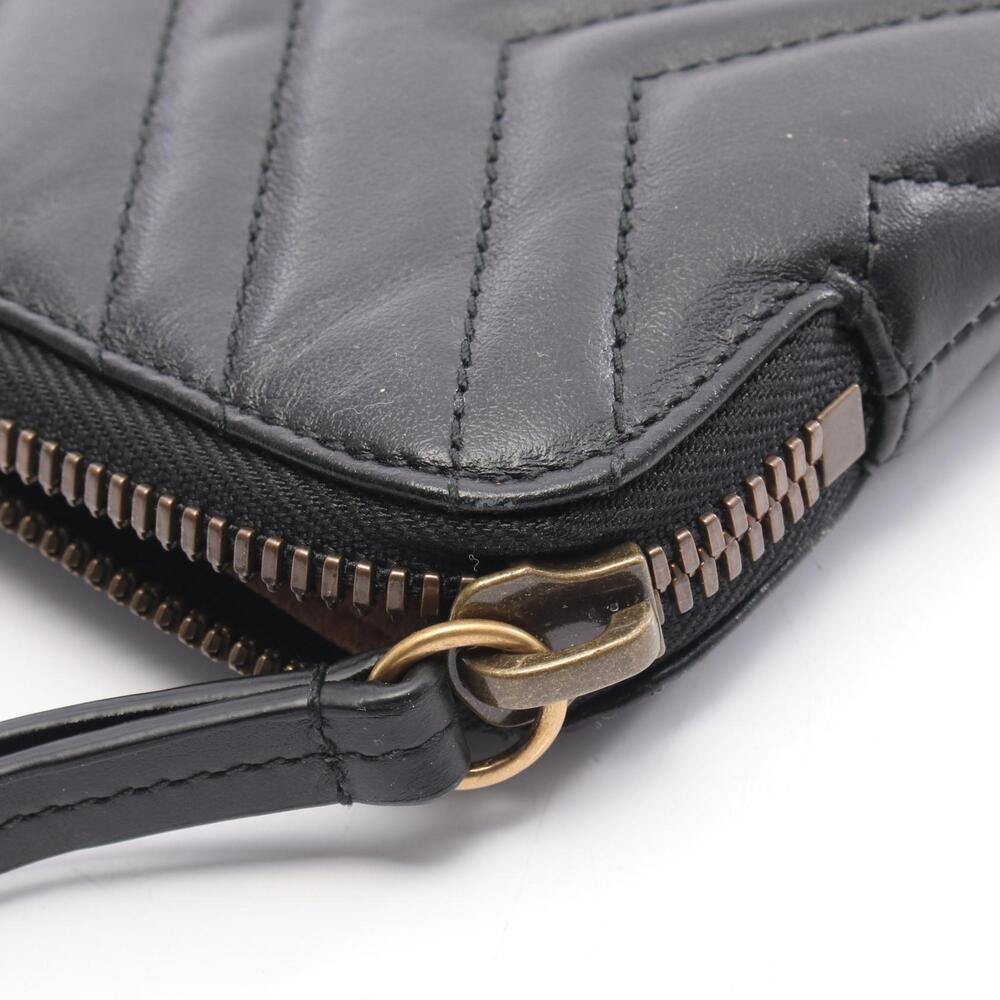 Gucci GG Marmont Double GG V stitch Shoulder Bag Leather Black - Picture 7 of 7